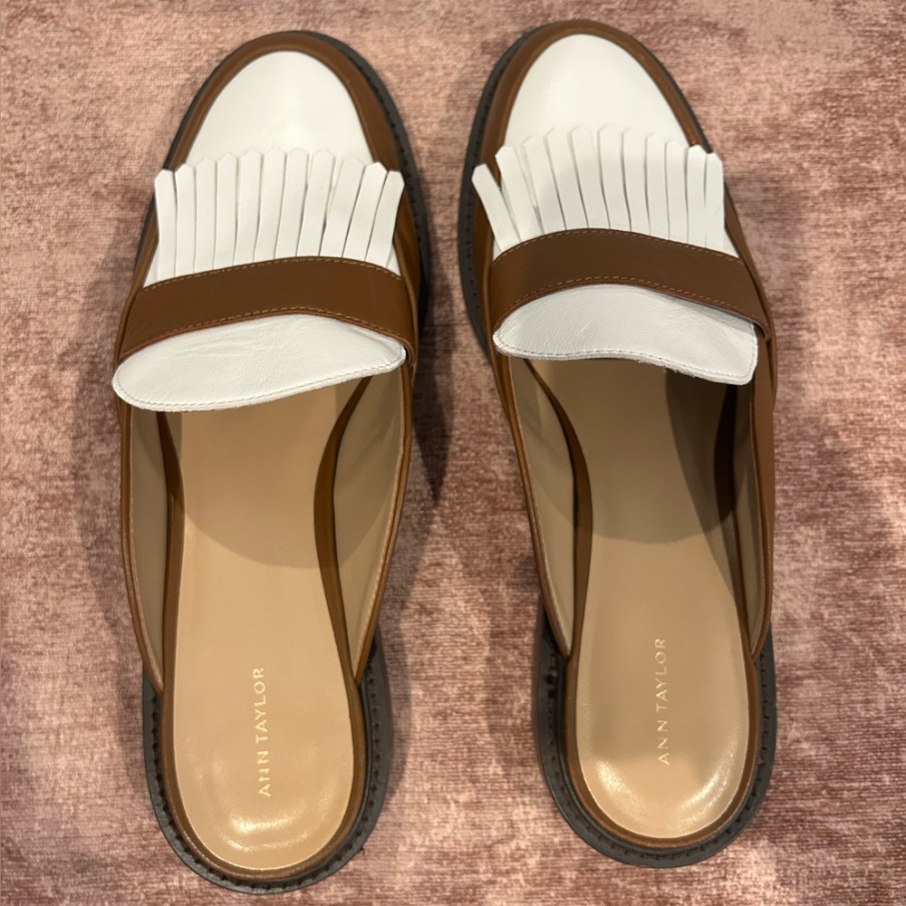 Ann Taylor Leather Slip-On Loafers